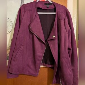 Forever 21 Women's Plum Leather Jacket